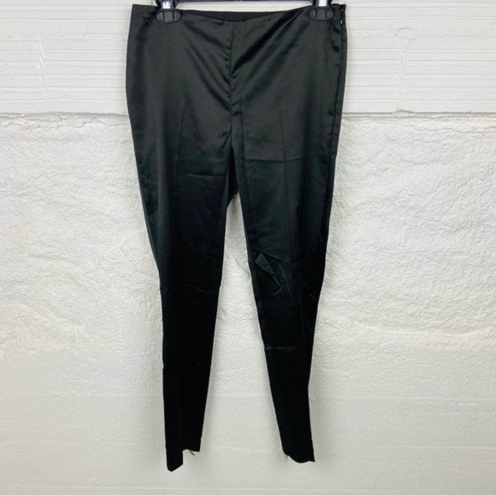 VINCE CAMUTO silky satin black skinny party pants size 0
